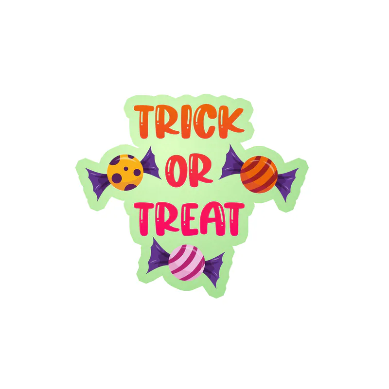 Trick or Treat Glow in the Dark Vinyl Decal - Custom Size