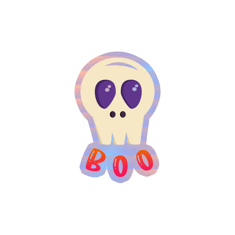 Boo Holographic Vinyl Decal - Custom Size