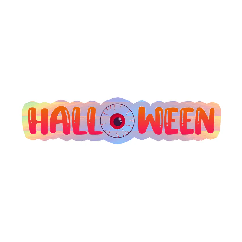 Halloween Holographic Vinyl Decal - Custom Size