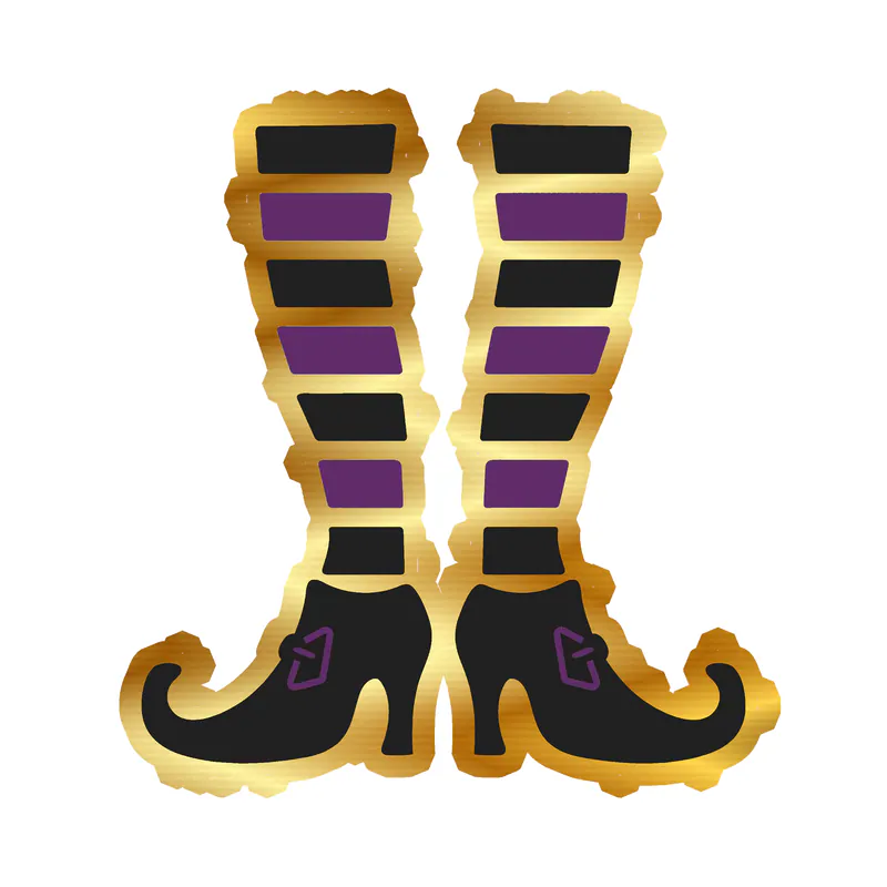 Witch Legs Gold Chrome Vinyl Decal - Custom Size
