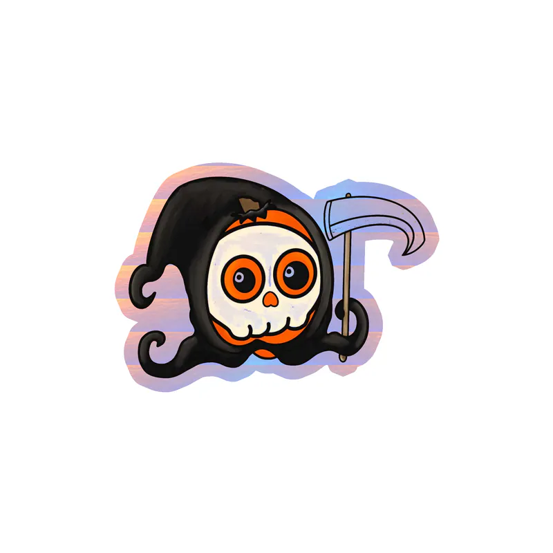 Pumpkin Holographic Vinyl Decal - Custom Size