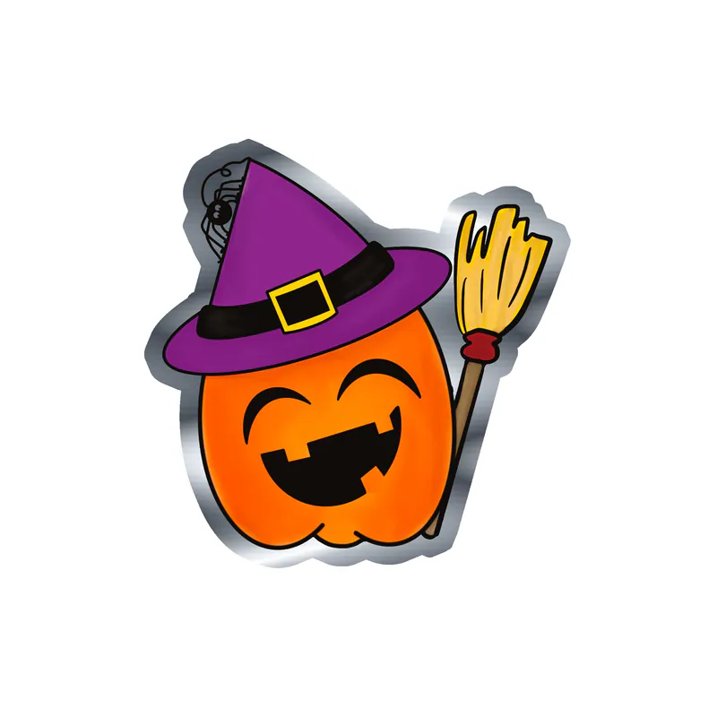 Pumpkin Silver Chrome Vinyl Decal - Custom Size