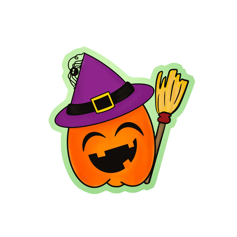 Pumpkin Glow in the Dark Vinyl Decal - Custom Size
