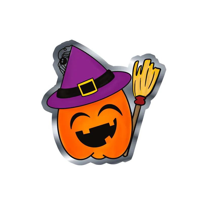 Pumpkin Silver Chrome Vinyl Decal - Custom Size