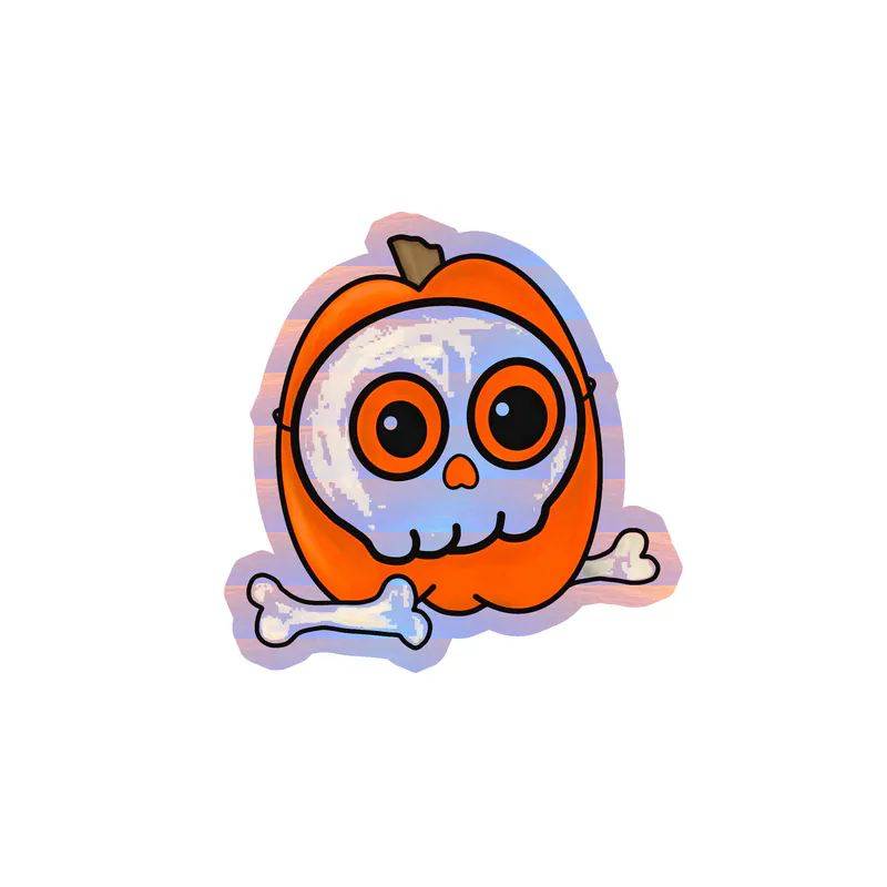 Pumpkin Holographic Vinyl Decal - Custom Size