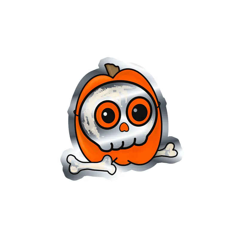 Pumpkin Silver Chrome Vinyl Decal - Custom Size