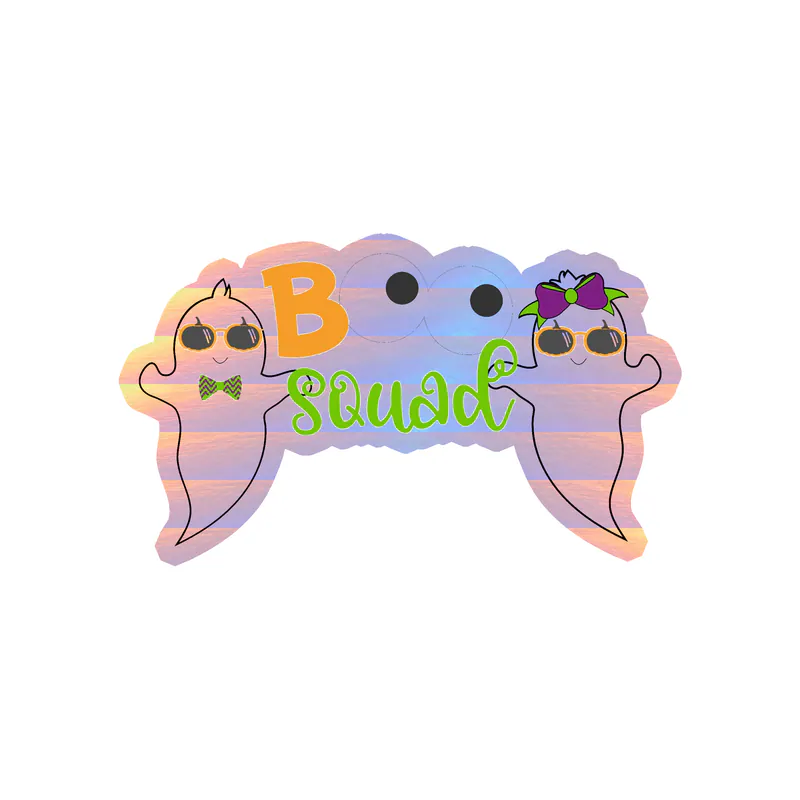 Boo Squad Holographic Vinyl Decal - Custom Size