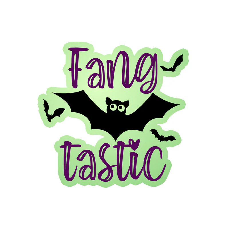 Fang-tastic Glow in the Dark Vinyl Decal - Custom Size
