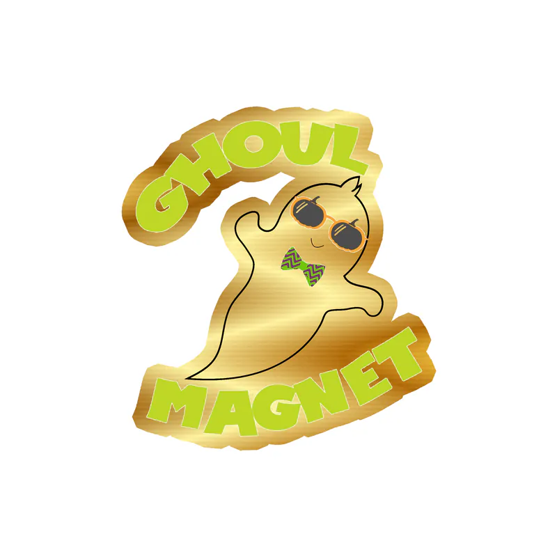 Ghoul Magnet Gold Chrome Vinyl Decal - Custom Size
