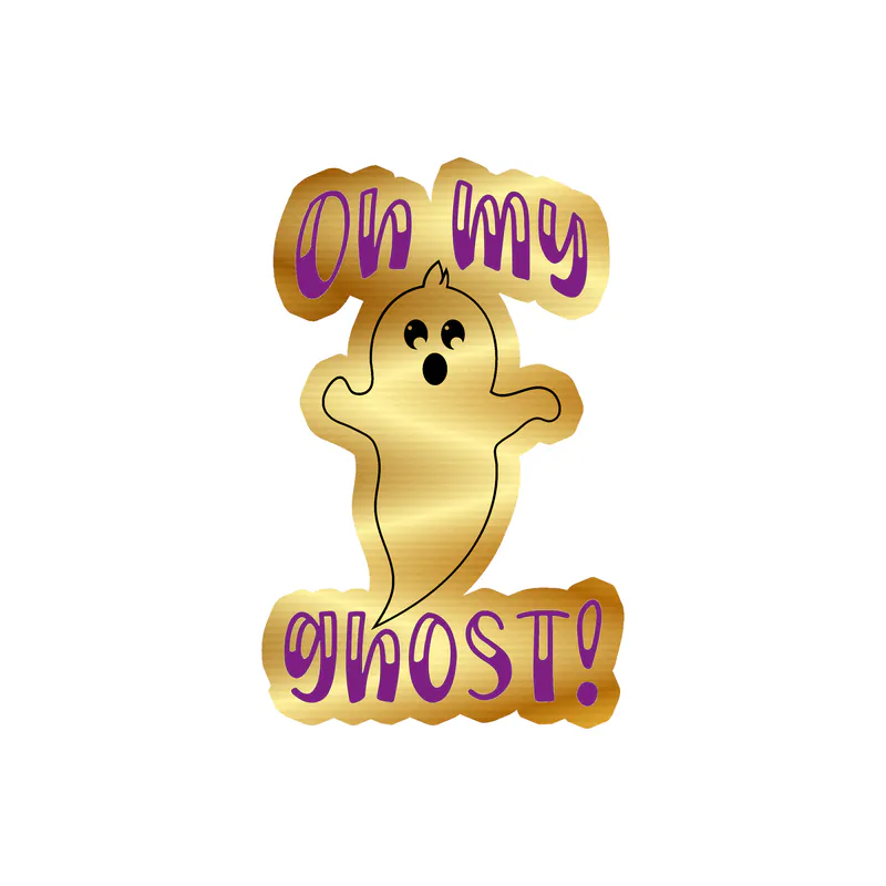 One Cool Ghoul Gold Chrome Vinyl Decal - Custom Size