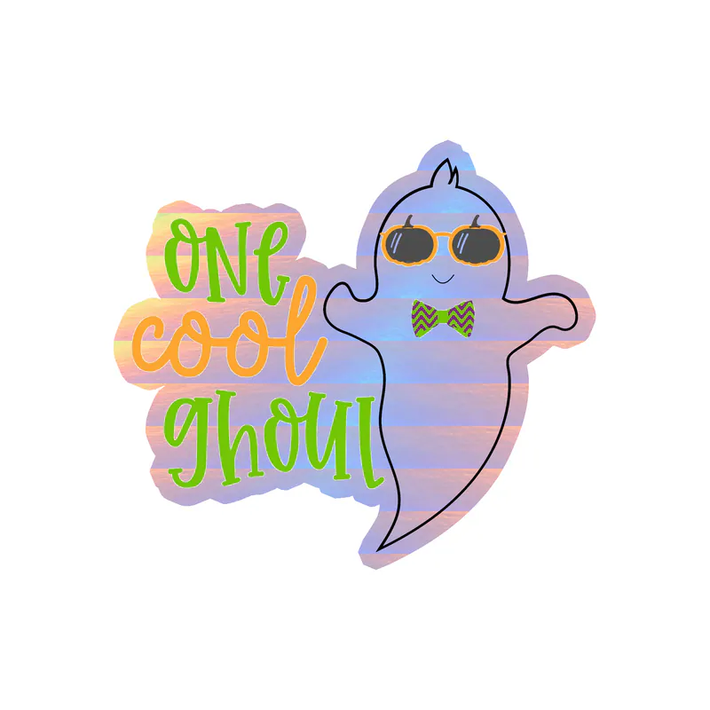 One Cool Ghoul Holographic Vinyl Decal - Custom Size