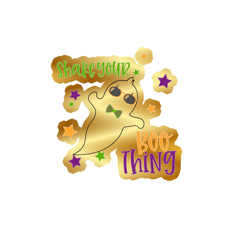 Halloween Gold Chrome Vinyl Decal - Custom Size