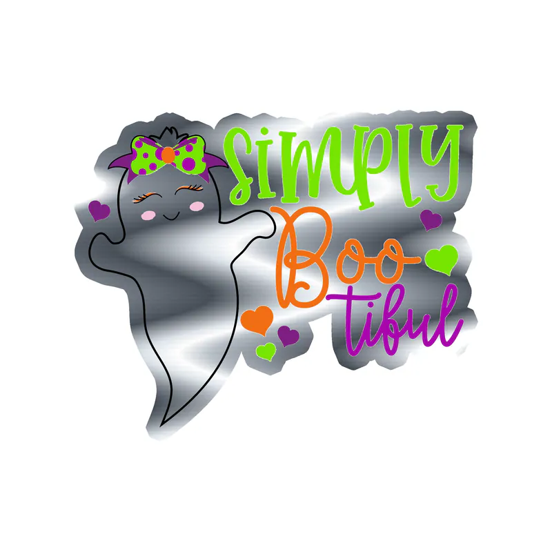 Halloween Silver Chrome Vinyl Decal - Custom Size