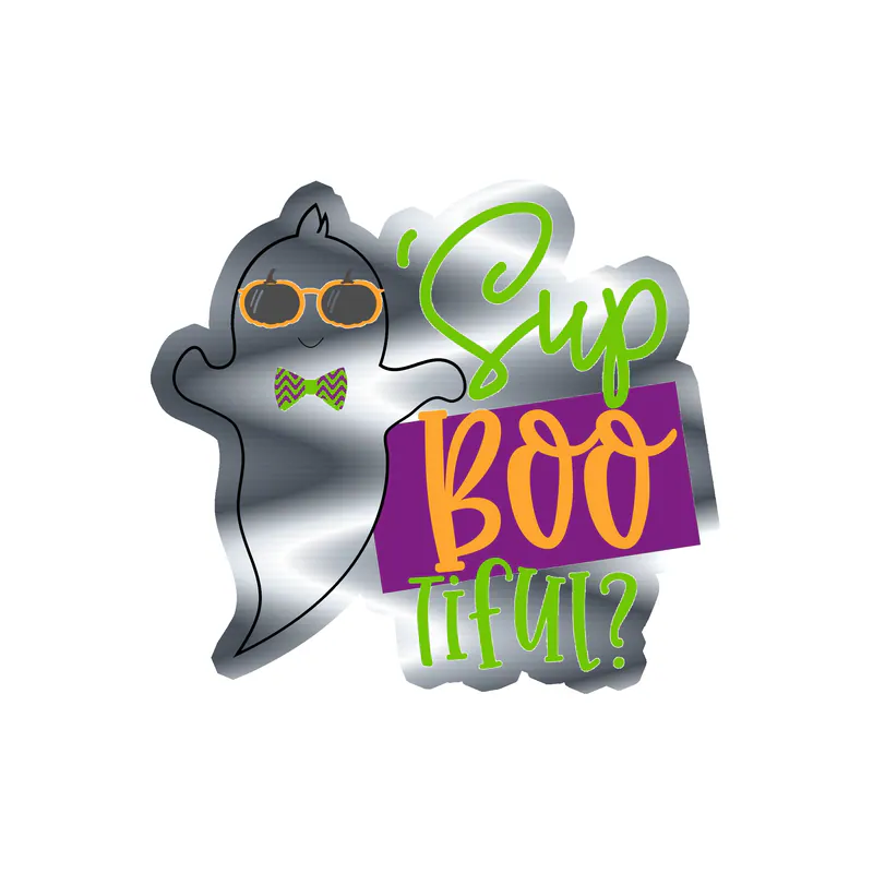 Halloween Silver Chrome Vinyl Decal - Custom Size