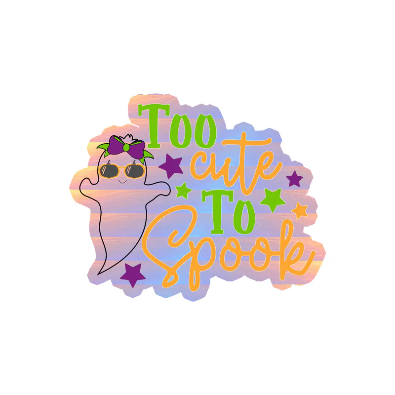 Halloween Holographic Vinyl Decal - Custom Size