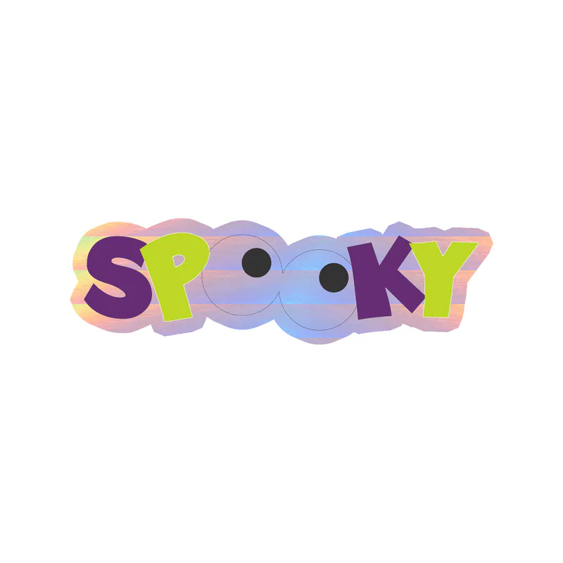 Halloween Holographic Vinyl Decal - Custom Size
