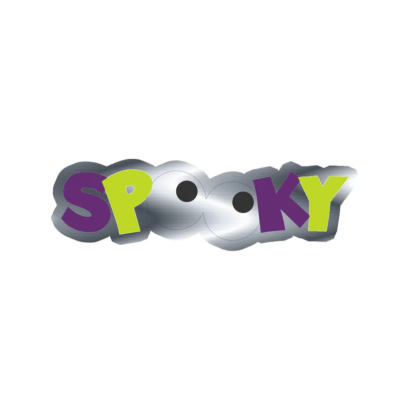 Halloween Silver Chrome Vinyl Decal - Custom Size