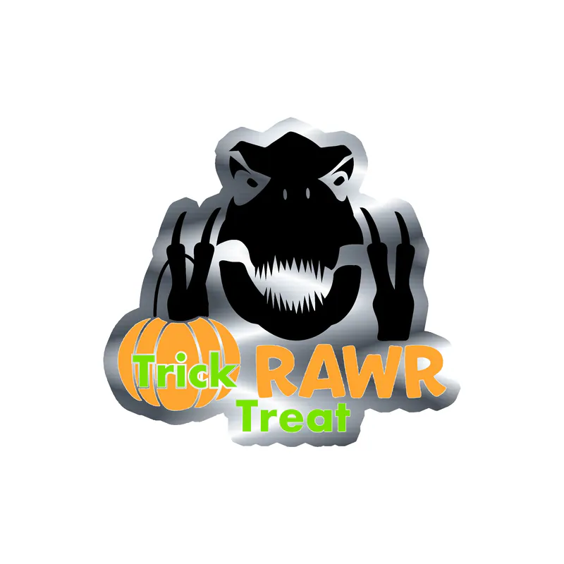 Halloween Silver Chrome Vinyl Decal - Custom Size
