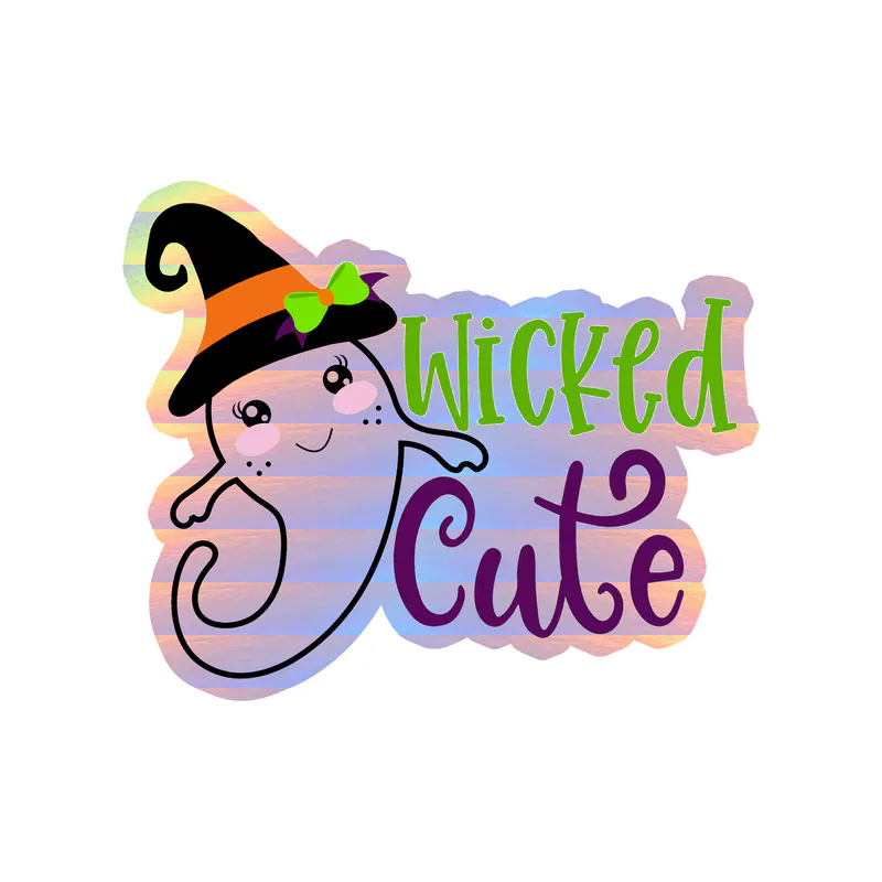 Halloween Holographic Vinyl Decal - Custom Size