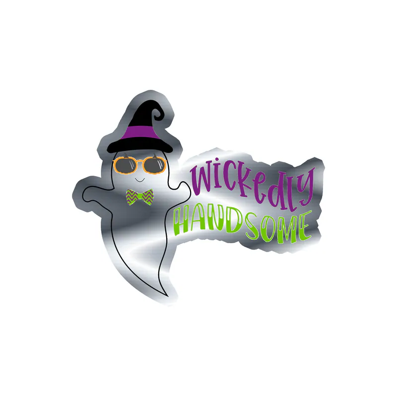 Halloween Silver Chrome Vinyl Decal - Custom Size