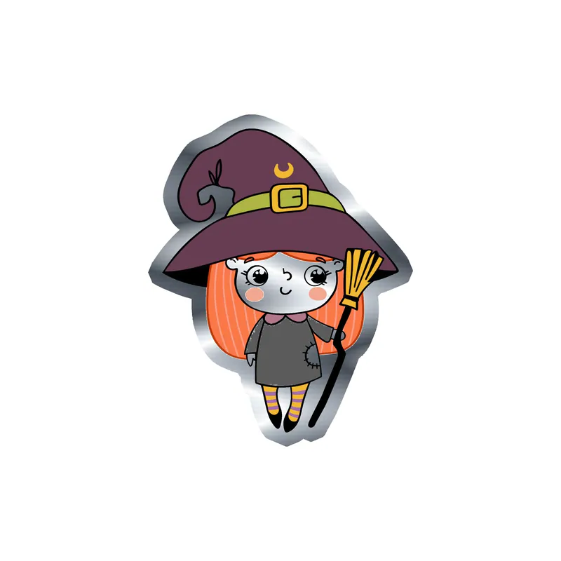 Halloween Character Silver Chrome Vinyl Decal - Custom Size