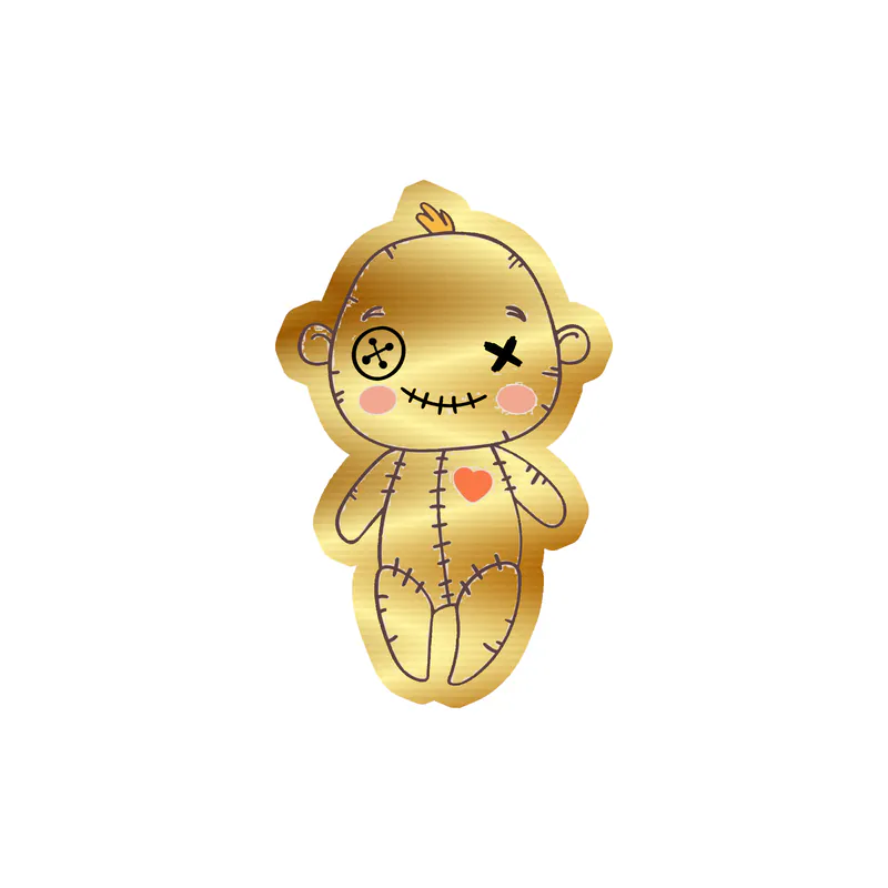 Halloween Character Gold Chrome Vinyl Decal - Custom Size