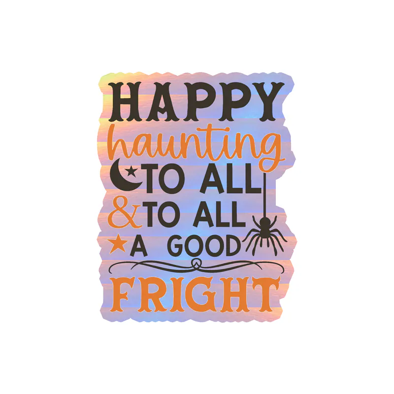 Halloween Holographic Vinyl Decal - Custom Size