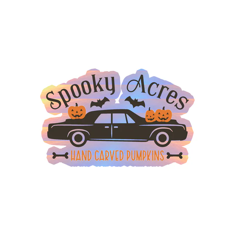 Halloween Holographic Vinyl Decal - Custom Size
