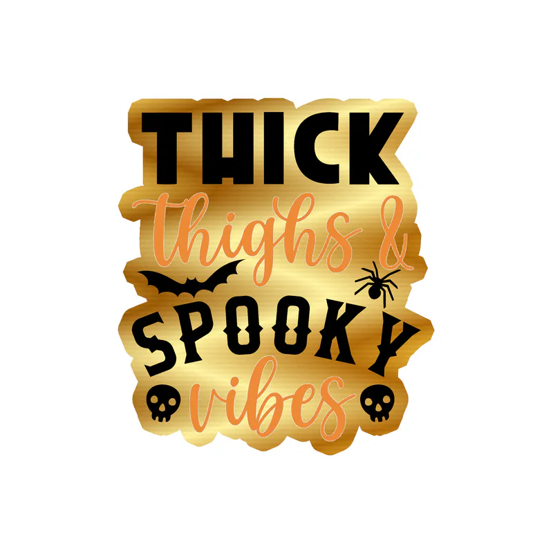 Halloween Gold Chrome Vinyl Decal - Custom Size