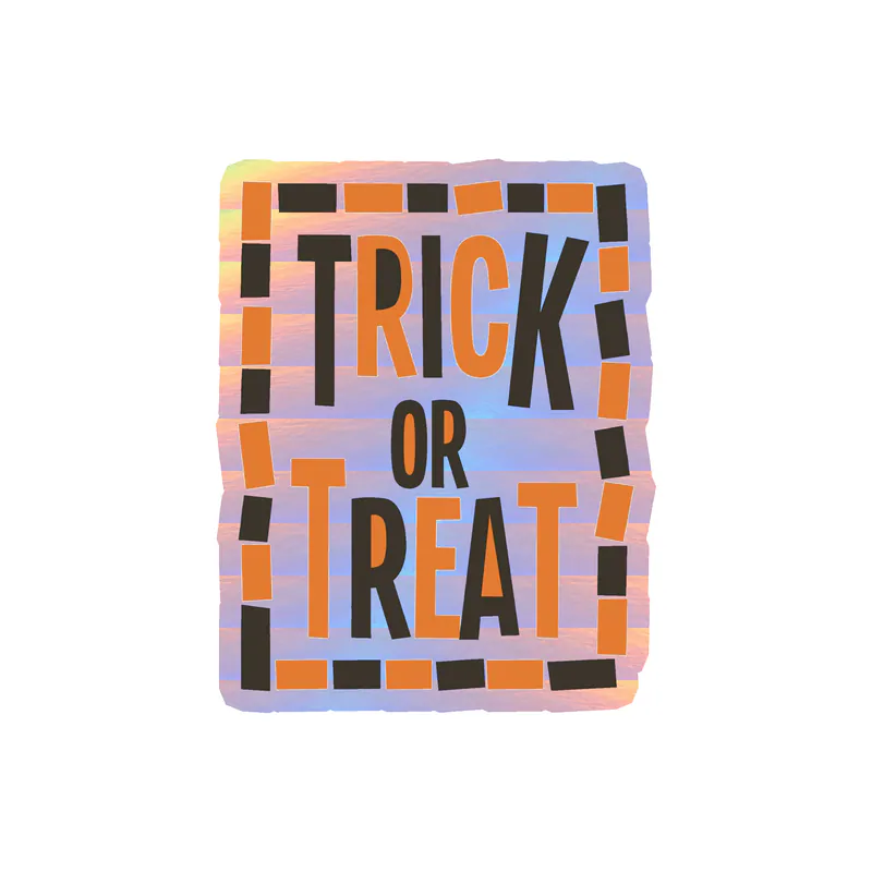 Halloween Holographic Vinyl Decal - Custom Size