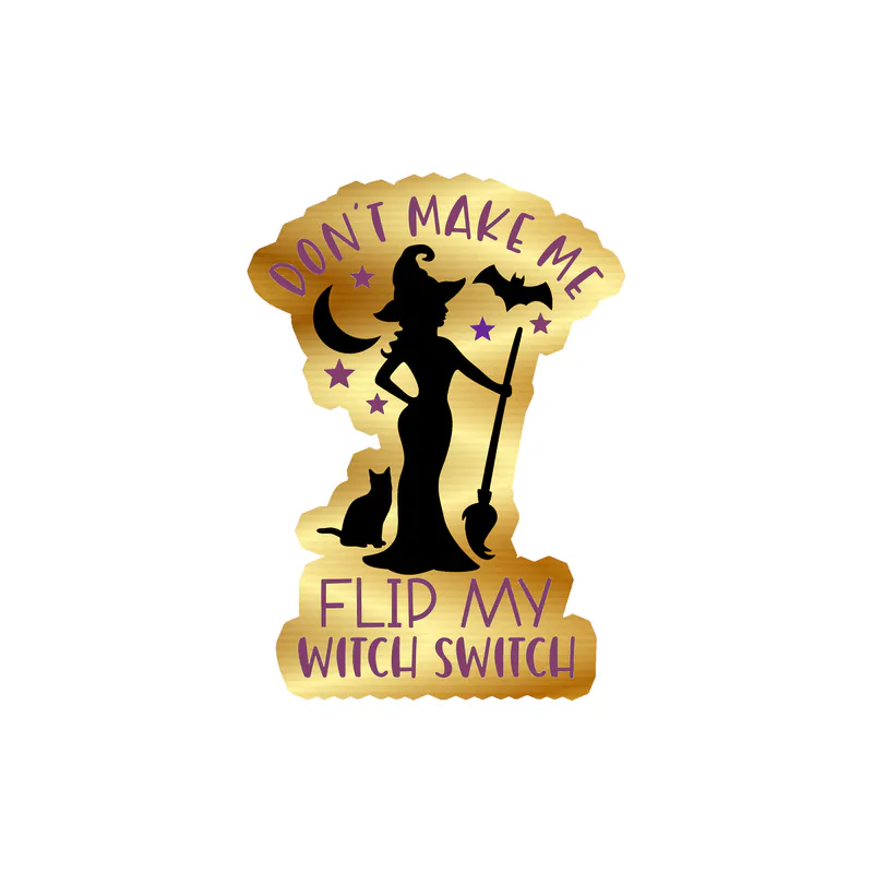 Halloween Gold Chrome Vinyl Decal - Custom Size