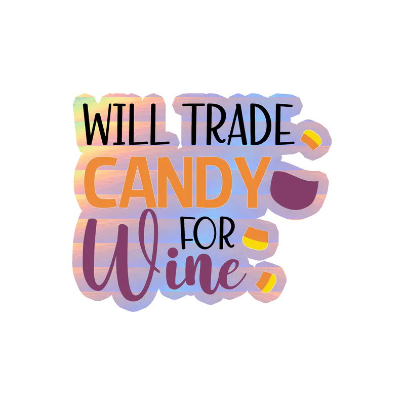 Halloween Holographic Vinyl Decal - Custom Size