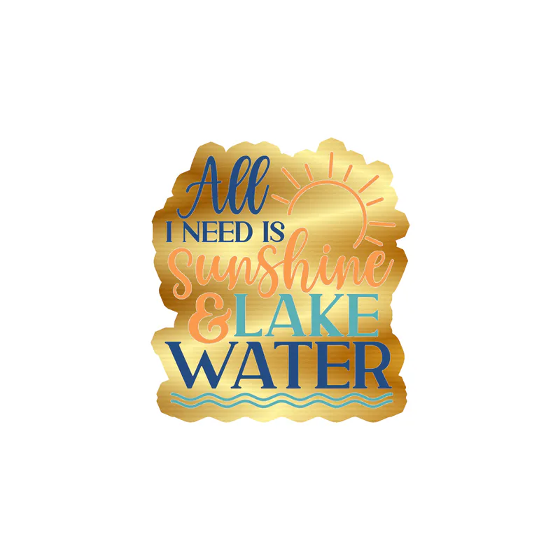 Lake Gold Chrome Vinyl Decal - Custom Size