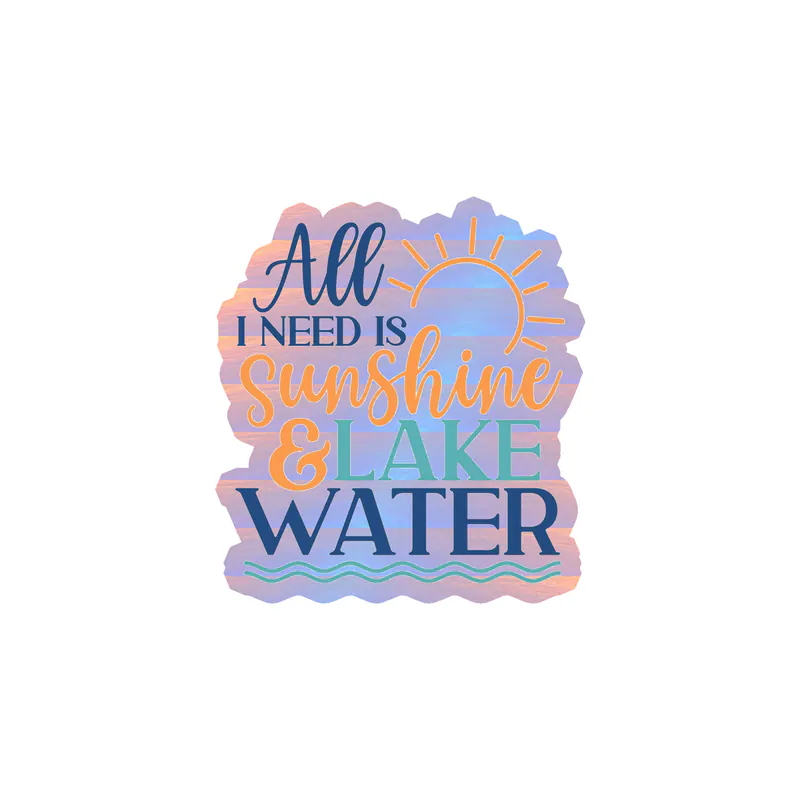 Lake Holographic Vinyl Decal - Custom Size