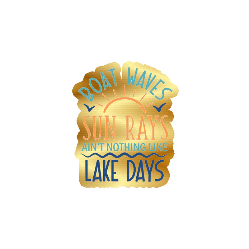 Lake Gold Chrome Vinyl Decal - Custom Size