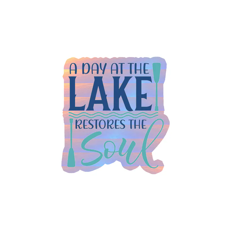Lake Holographic Vinyl Decal - Custom Size