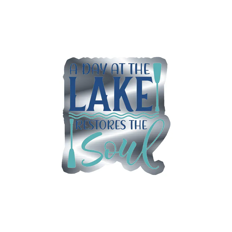 Lake Silver Chrome Vinyl Decal - Custom Size