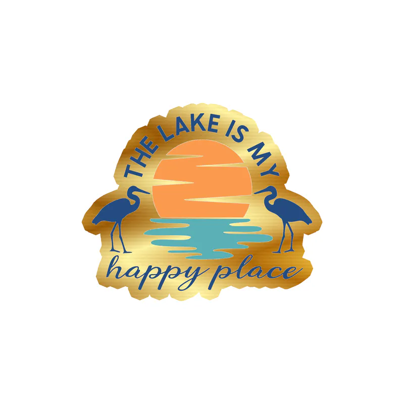 Lake Gold Chrome Vinyl Decal - Custom Size