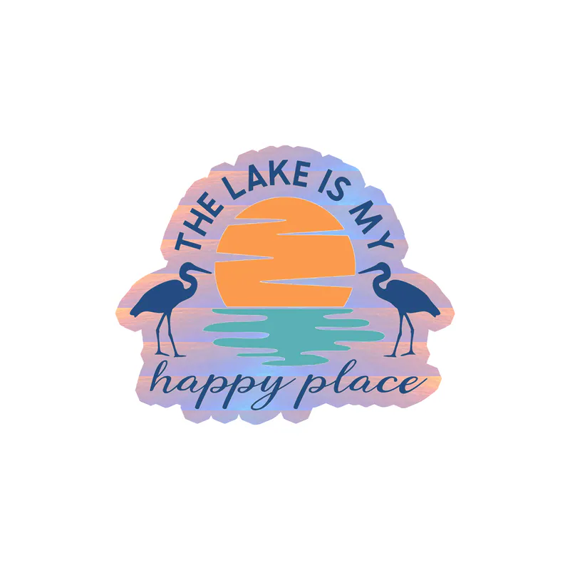 Lake Holographic Vinyl Decal - Custom Size