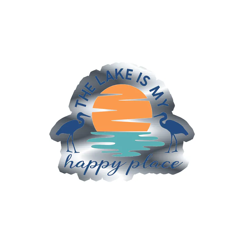 Lake Silver Chrome Vinyl Decal - Custom Size
