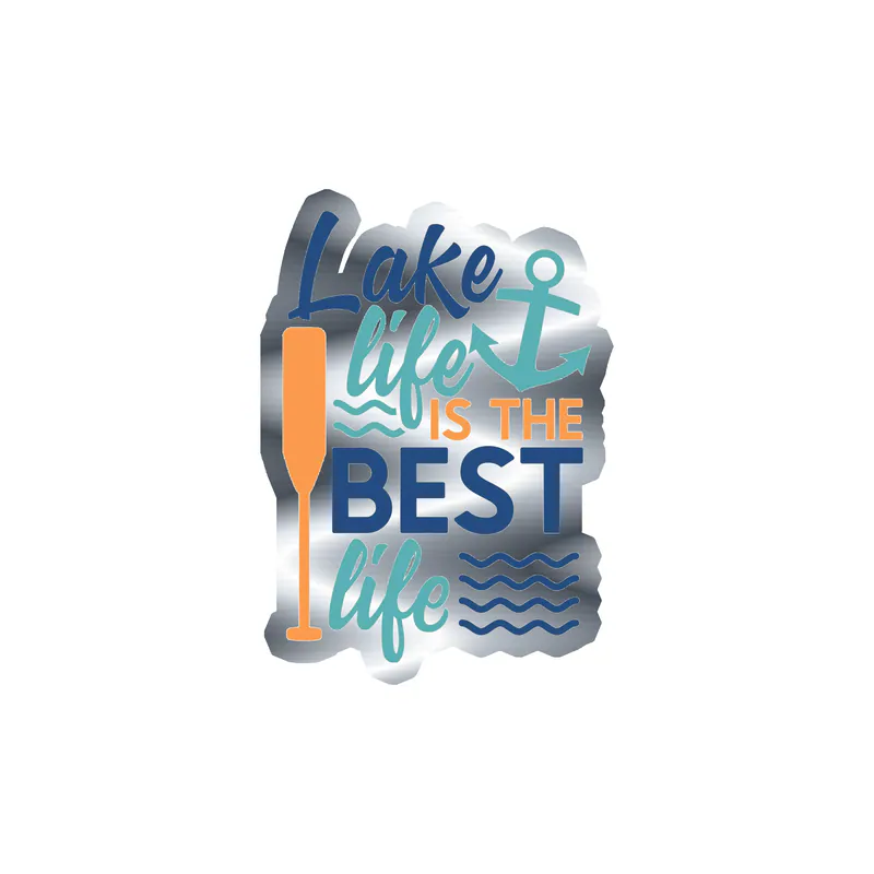 Lake Silver Chrome Vinyl Decal - Custom Size