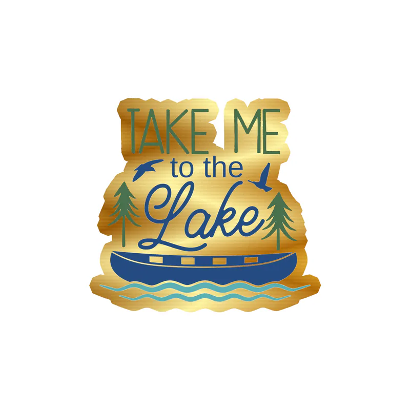 Lake Gold Chrome Vinyl Decal - Custom Size