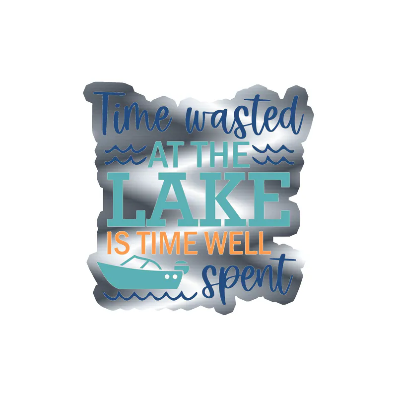 Lake Silver Chrome Vinyl Decal - Custom Size