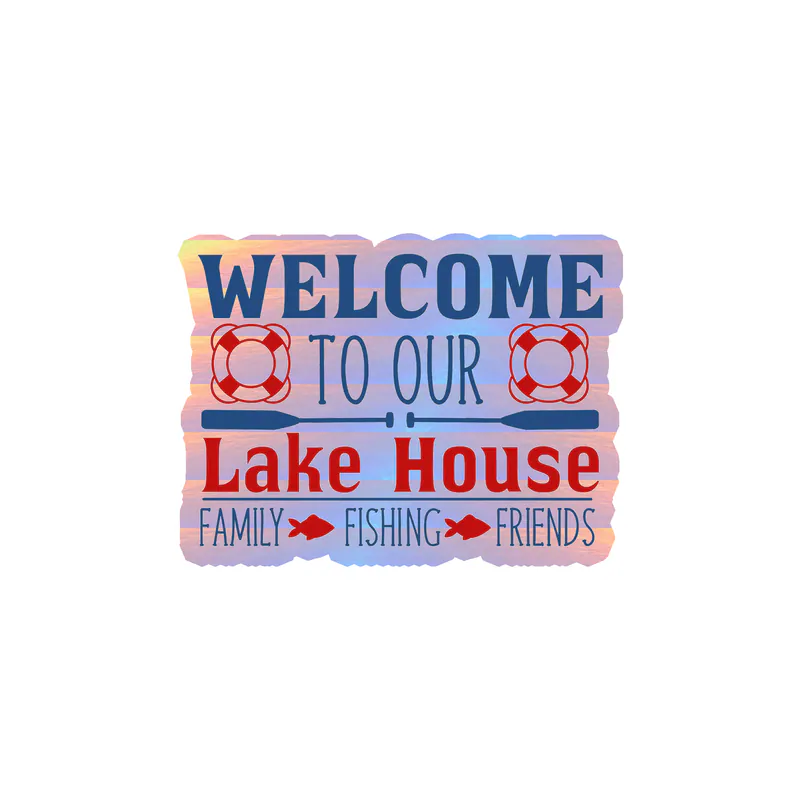 Lake Holographic Vinyl Decal - Custom Size