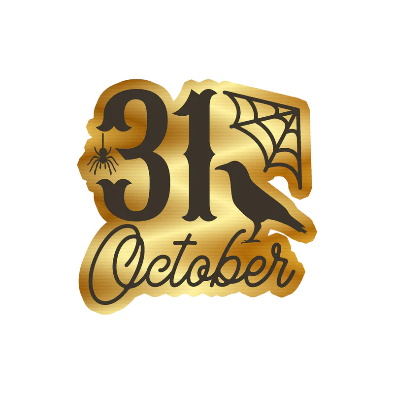 Halloween Gold Chrome Vinyl Decal - Custom Size