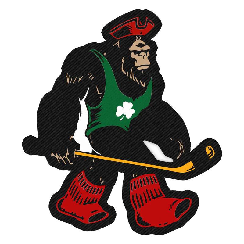 Boston Massquatch Mashup - Carbon Fiber Vinyl Sticker - Custom Size