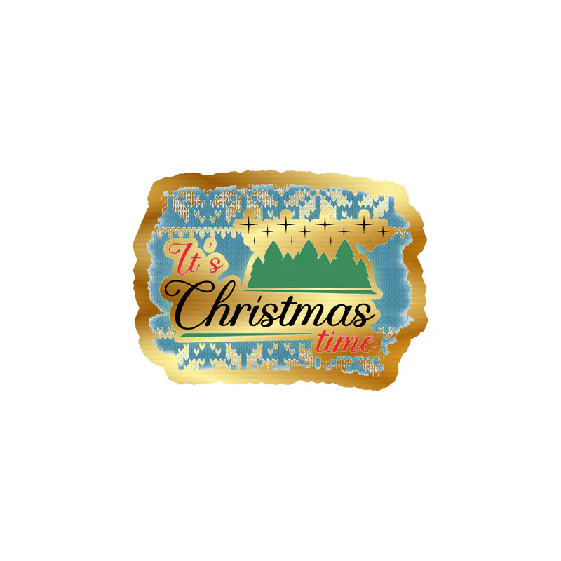 It's Christmas Time Gold Chrome Vinyl Sticker - Custom Size