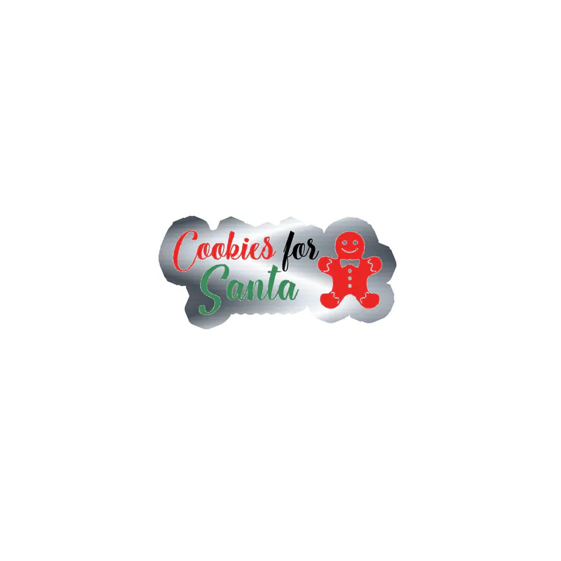 Cookies for Santa Silver Chrome Vinyl Sticker - Custom Size