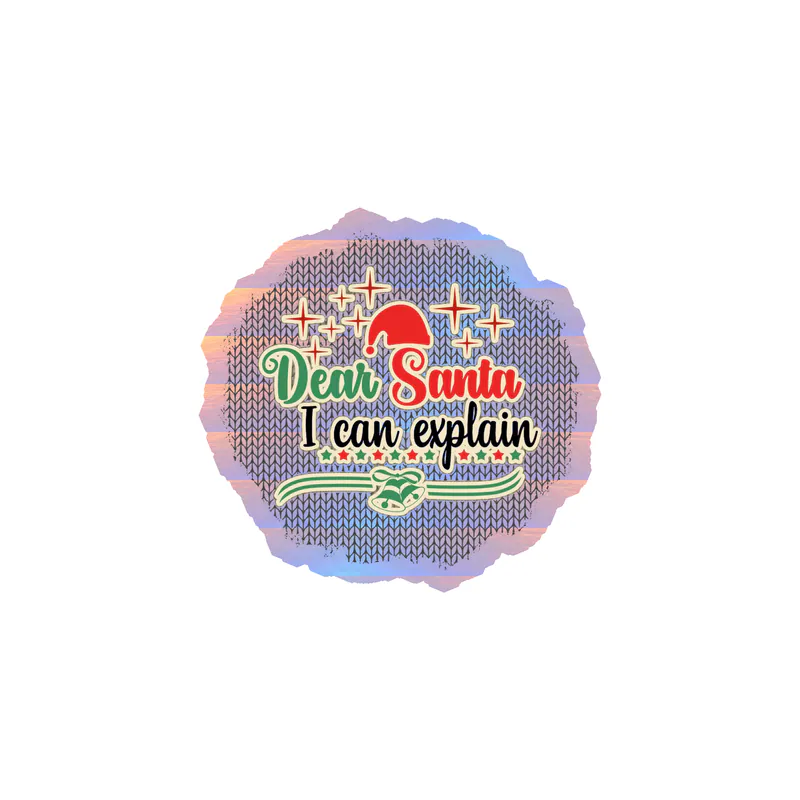 Dear Santa I Can Explain Holographic Vinyl Sticker - Custom Size