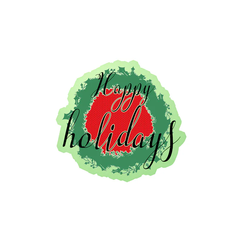 Happy Holidays Glow in the Dark Vinyl Sticker - Custom Size